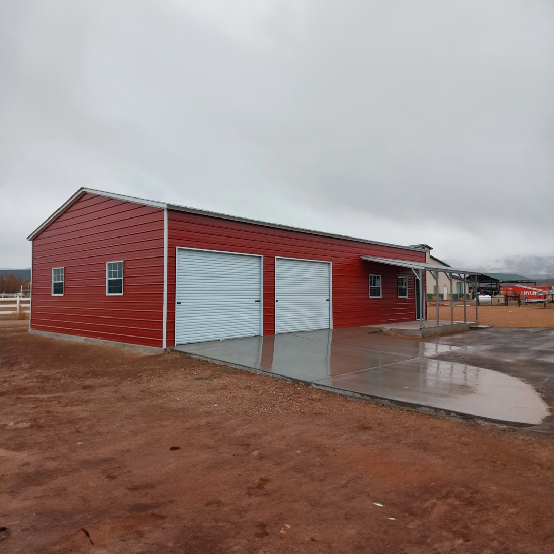 Metal Garage With Lean To