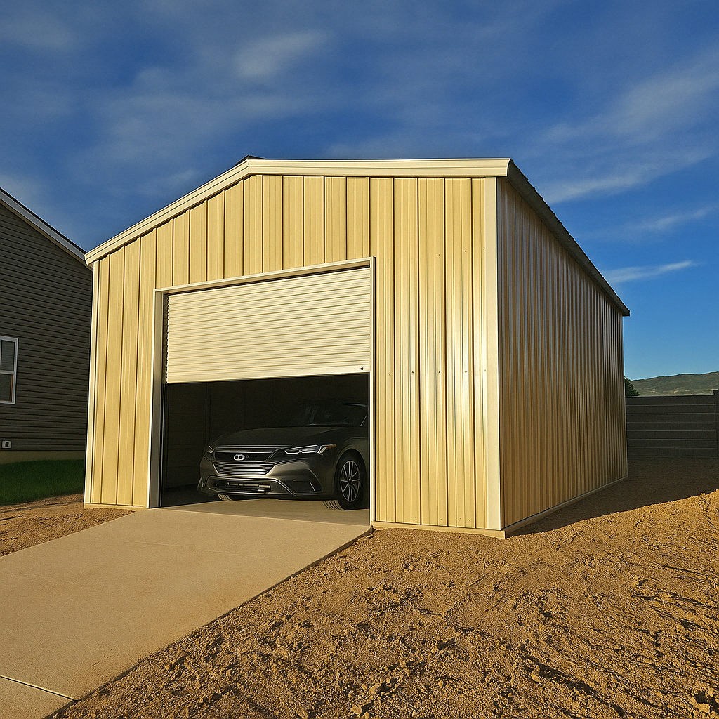 METAL GARAGE TWO CAR GARAGE STEEL GARAGE